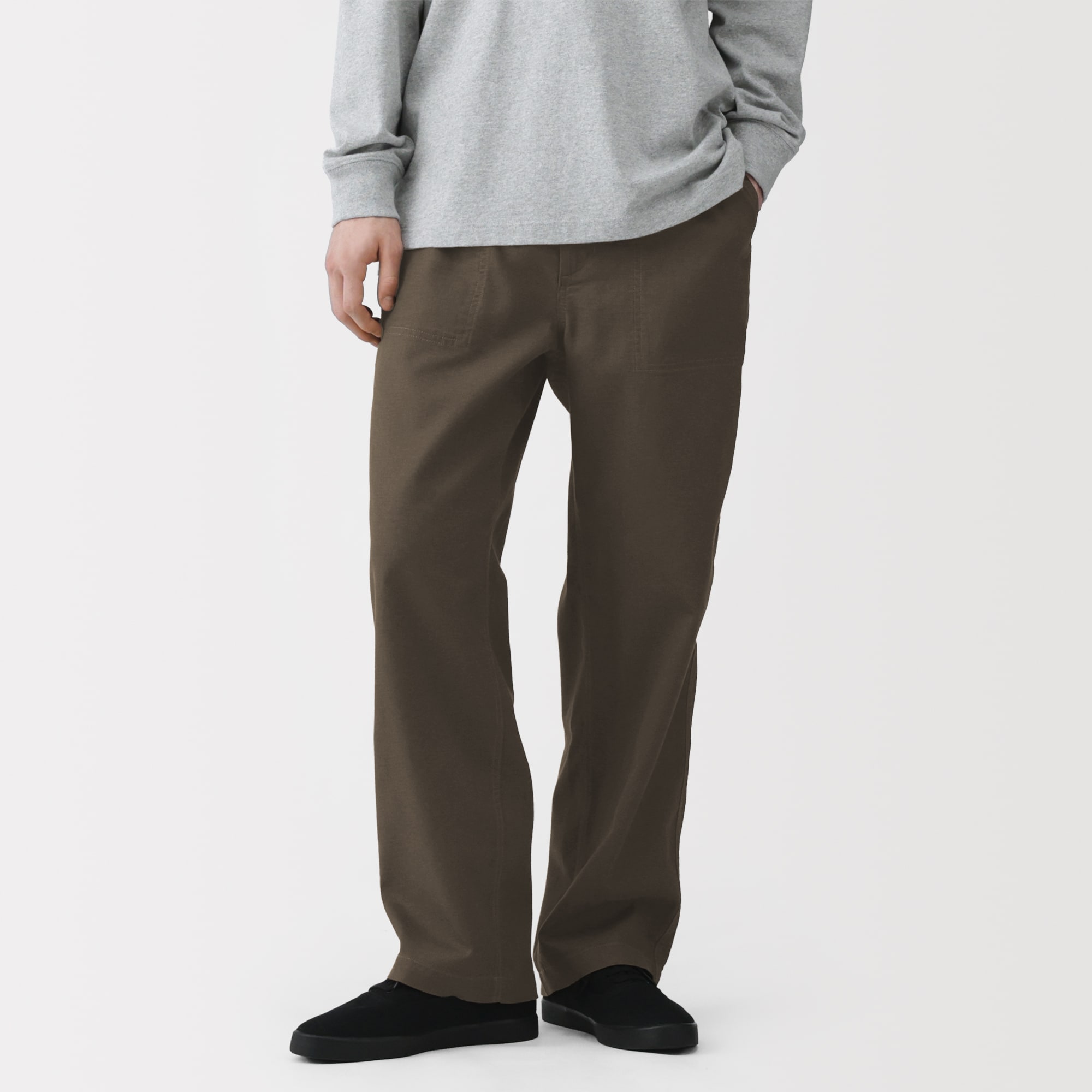 紳士　ジュート混ベイカーパンツ