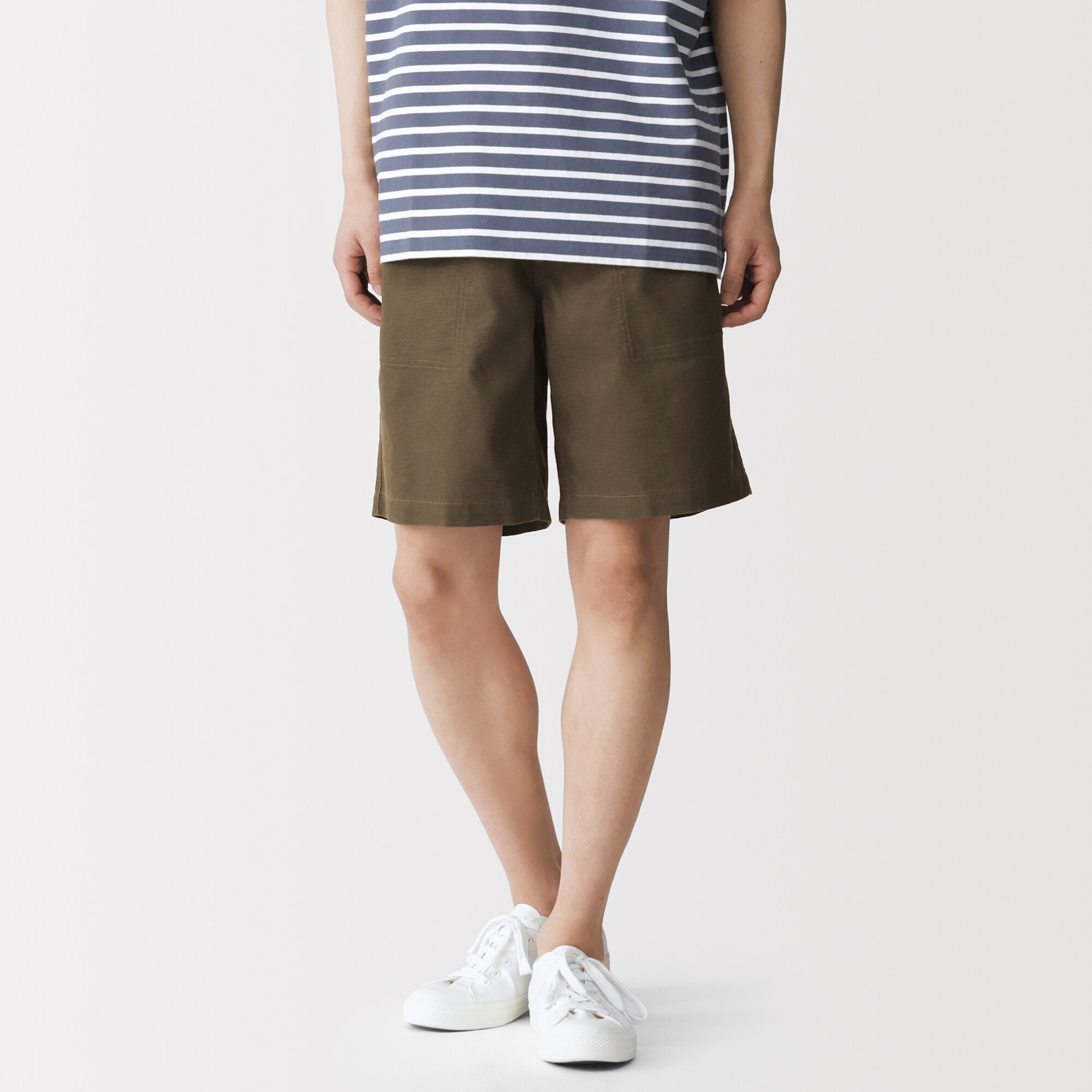 紳士　ジュート混ショートパンツ