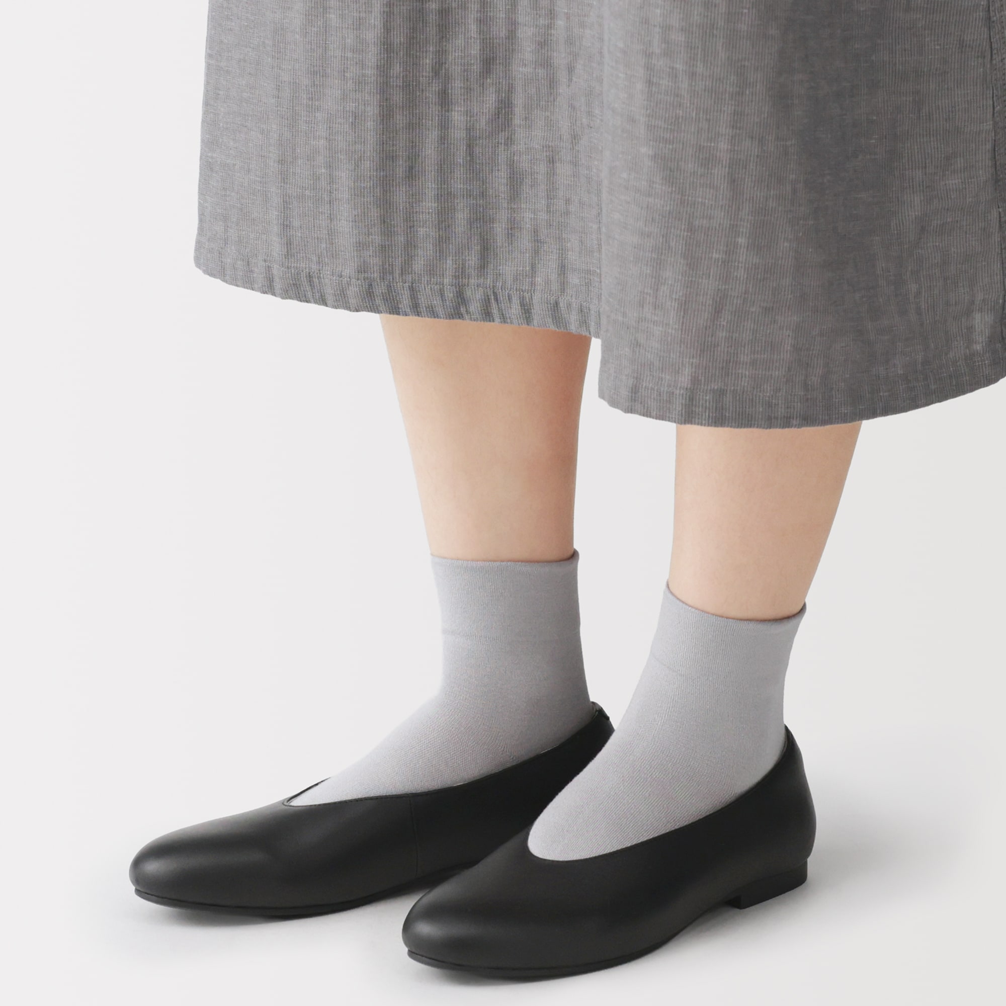 婦人　疲れにくい　レザー深履きシューズ