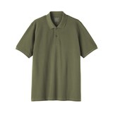 紳士　洗いざらし鹿の子編み半袖ポロシャツ