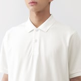 紳士　洗いざらし鹿の子編み半袖ポロシャツ