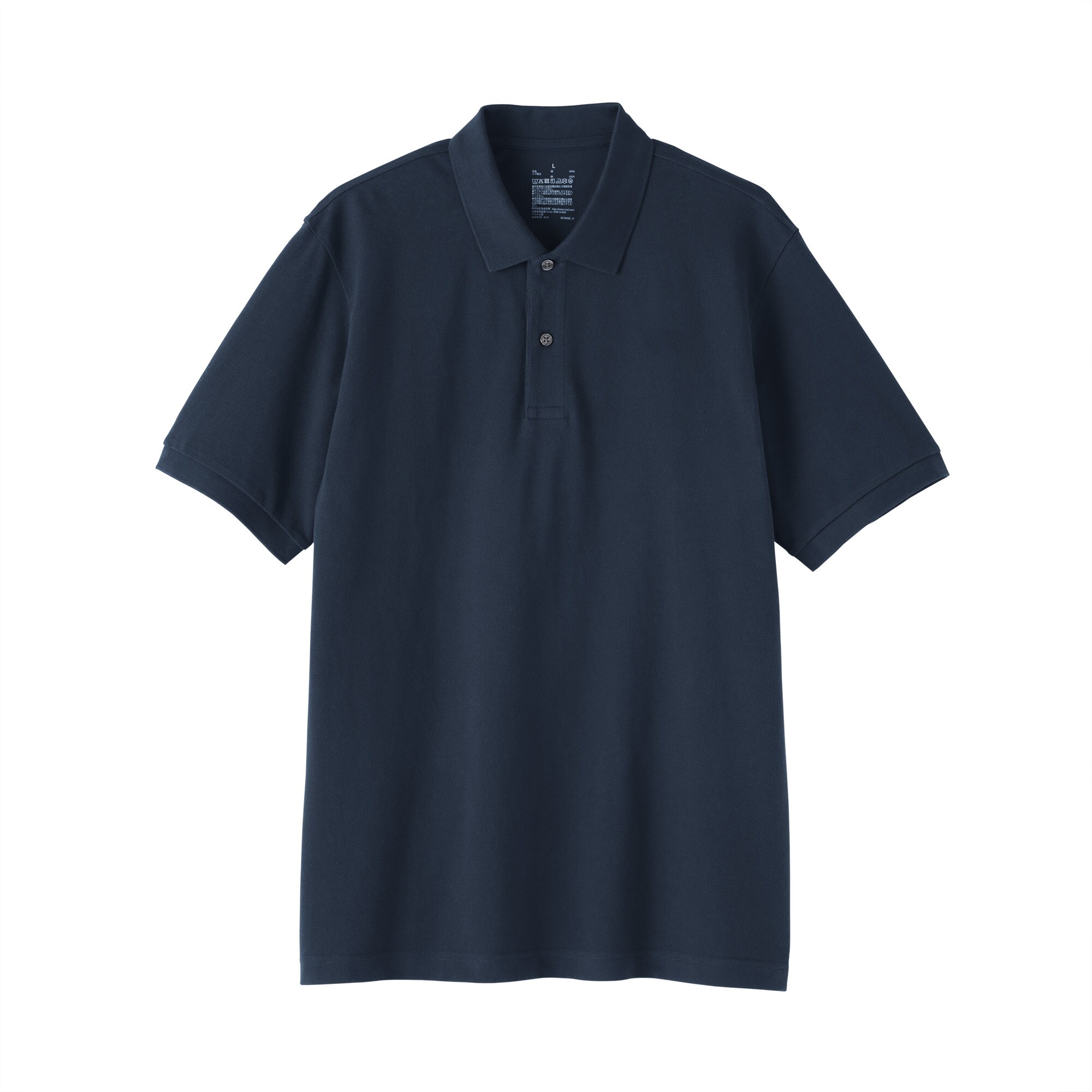 紳士　洗いざらし鹿の子編み半袖ポロシャツ