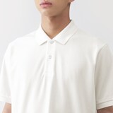 紳士　洗いざらし鹿の子編み半袖ポロシャツ