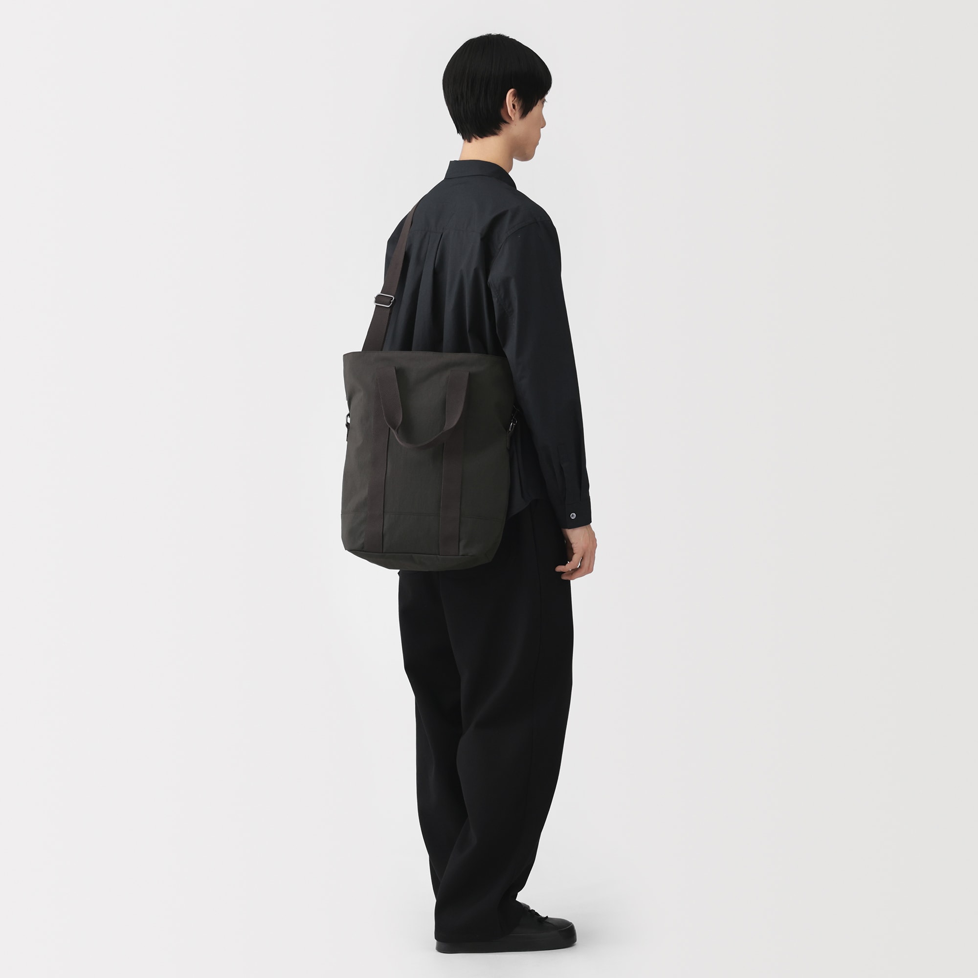 無印 婦人 ムラ糸 チノタックワイドパンツ 股下短め（OS） | 無印良品