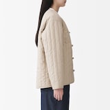 婦人　木の実から作ったカポック混　結び釦　中わたジャケット