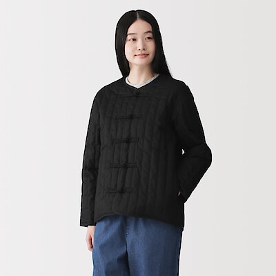 【１月１９日順次発売予定】婦人　木の実から作ったカポック混　結び釦　中わたジャケット