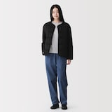 婦人　木の実から作ったカポック混　結び釦　中わたジャケット