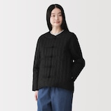 婦人　木の実から作ったカポック混　結び釦　中わたジャケット