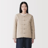 婦人　木の実から作ったカポック混　結び釦　中わたジャケット