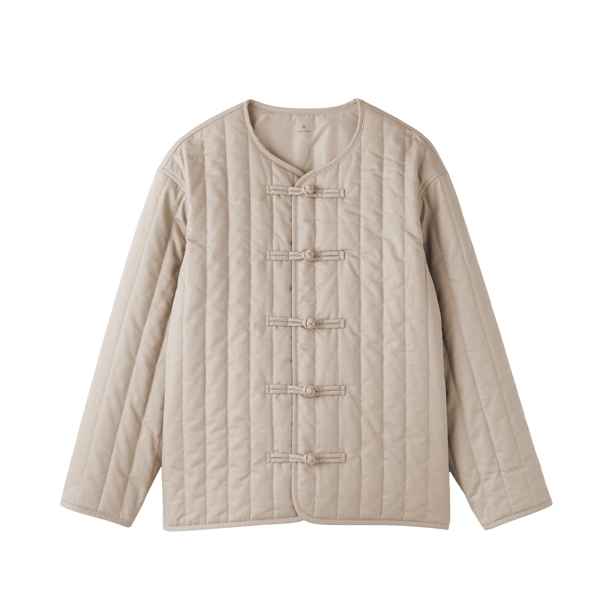 婦人　木の実から作ったカポック混　結び釦　中わたジャケット