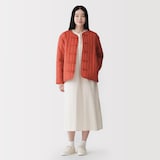 婦人　木の実から作ったカポック混　結び釦　中わたジャケット