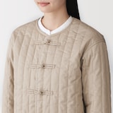 婦人　木の実から作ったカポック混　結び釦　中わたジャケット