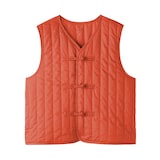 婦人　木の実から作ったカポック混　結び釦　中わたベスト