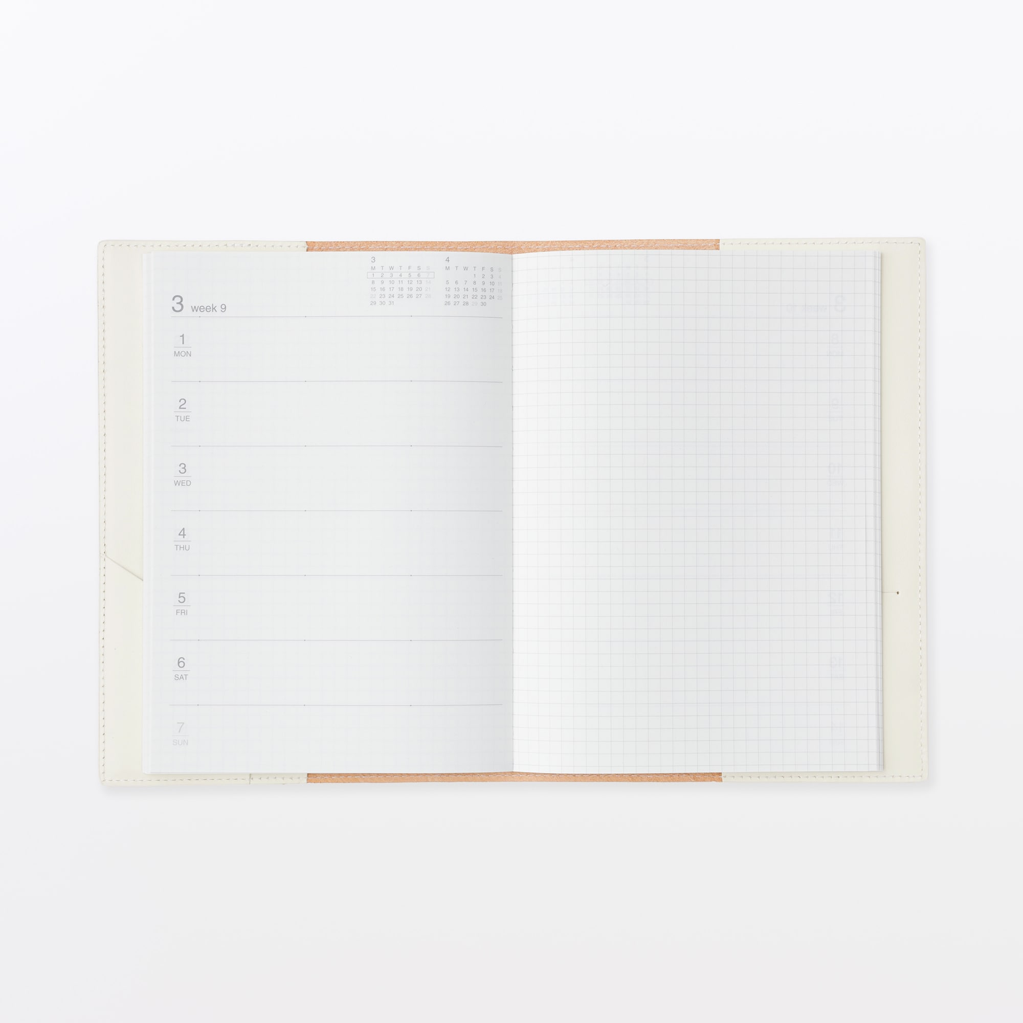 オリーブ油の副産物で鞣したレザー　手帳カバー　Ａ５サイズ