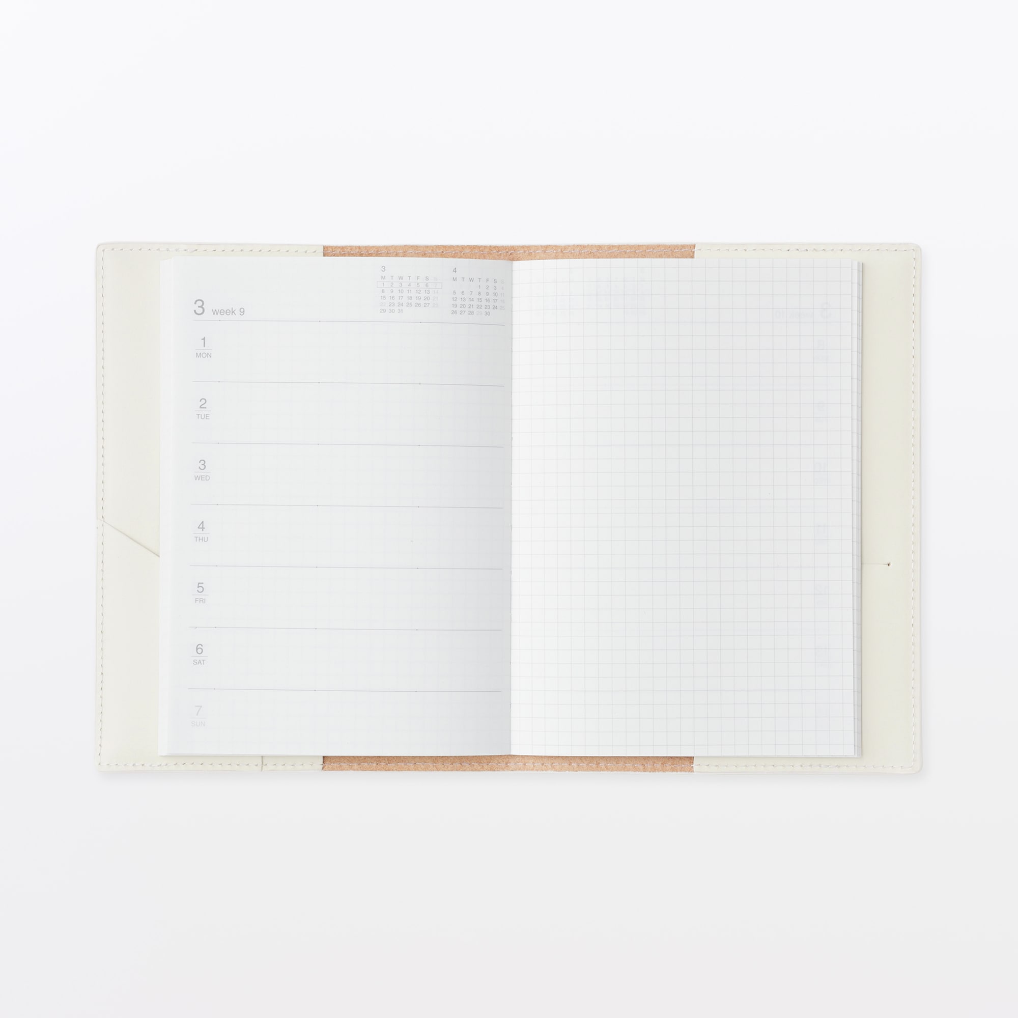 オリーブ油の副産物で鞣したレザー　手帳カバー　Ｂ６サイズ