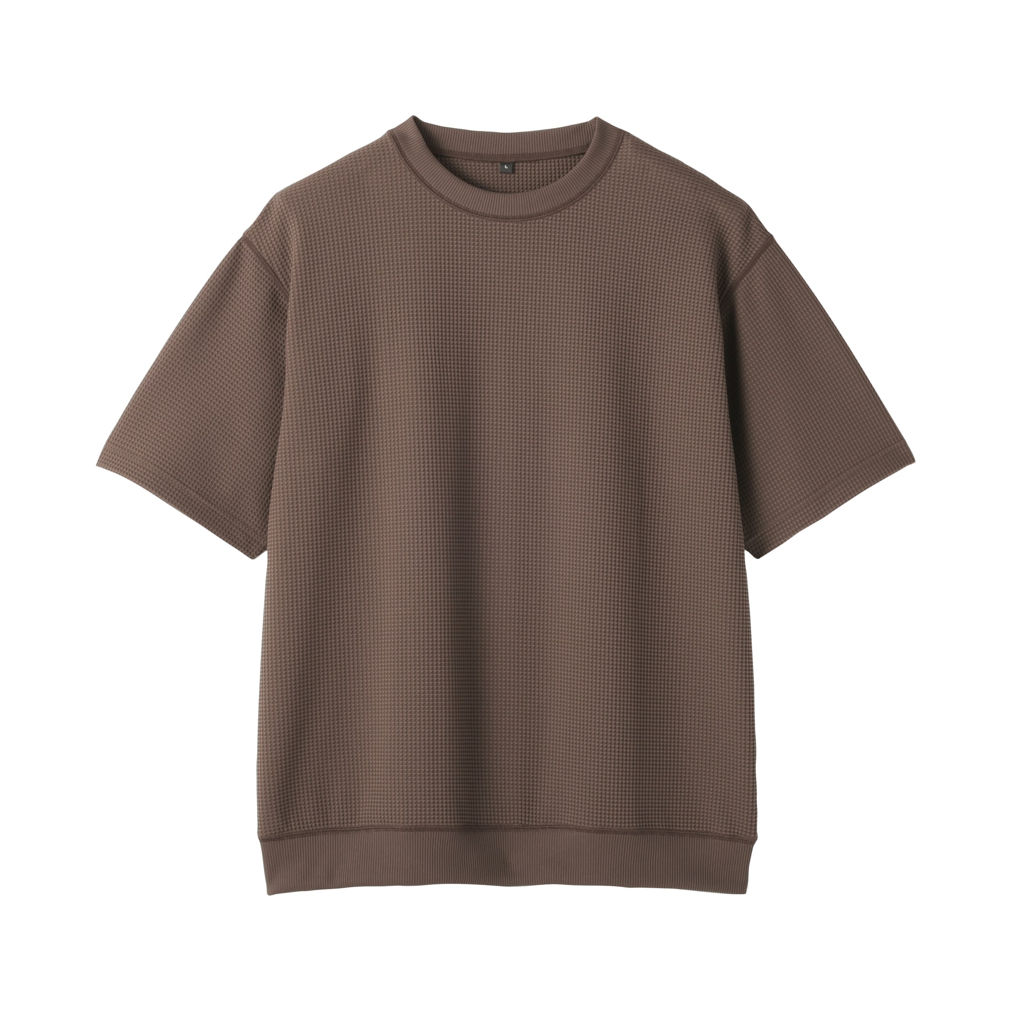 紳士 UVカット乾きやすいワッフルクルーネック半袖Tシャツ | 無印良品