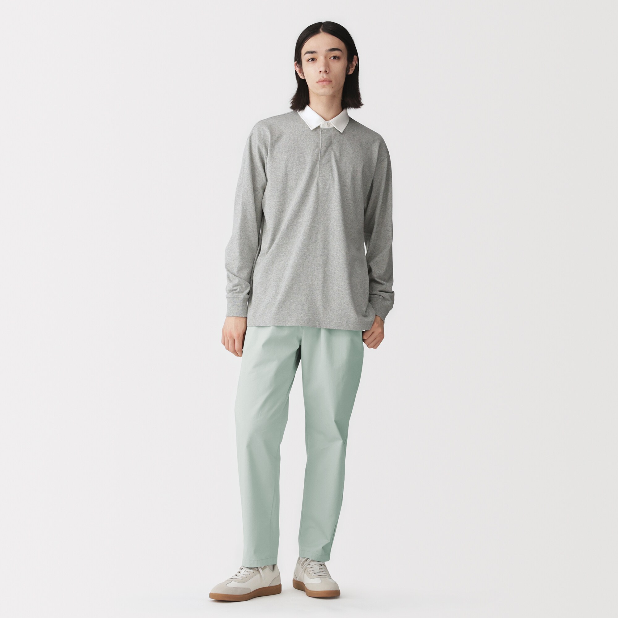 紳士　洗いざらしコットンイージーパンツ