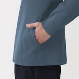 紳士　乾きやすい洗えるリブ編みニットブルゾン