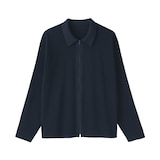 紳士　乾きやすい洗えるリブ編みニットブルゾン