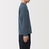 紳士　乾きやすい洗えるリブ編みニットブルゾン