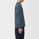 紳士　乾きやすい洗えるリブ編みニットブルゾン