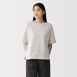 婦人　引き揃え天竺編みボートネック半袖Ｔシャツ