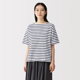 婦人　引き揃え天竺編みボートネック半袖Ｔシャツ