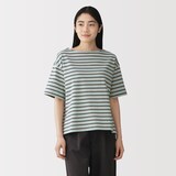 婦人　引き揃え天竺編みボートネック半袖Ｔシャツ