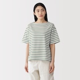 婦人　引き揃え天竺編みボートネック半袖Ｔシャツ