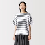 婦人　引き揃え天竺編みボートネック半袖Ｔシャツ