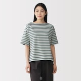 婦人　引き揃え天竺編みボートネック半袖Ｔシャツ
