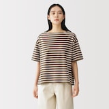 婦人　引き揃え天竺編みボートネック半袖Ｔシャツ