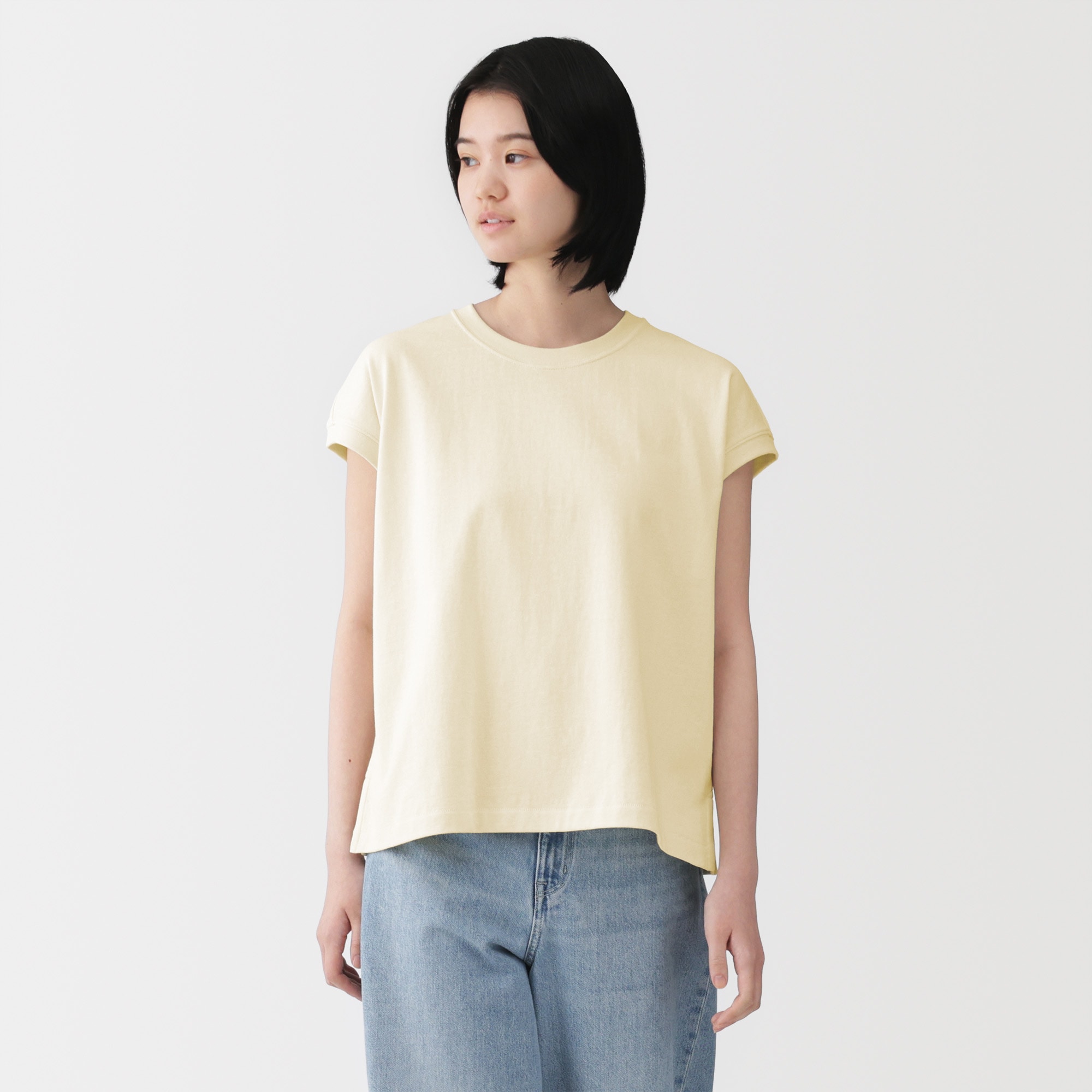 きょうぎらす　①天竺編みフレンチスリーブＴシャツ　② 七分袖Ｔシャツ 婦人 引き揃え天竺編みフレンチスリーブTシャツ | 無印良品