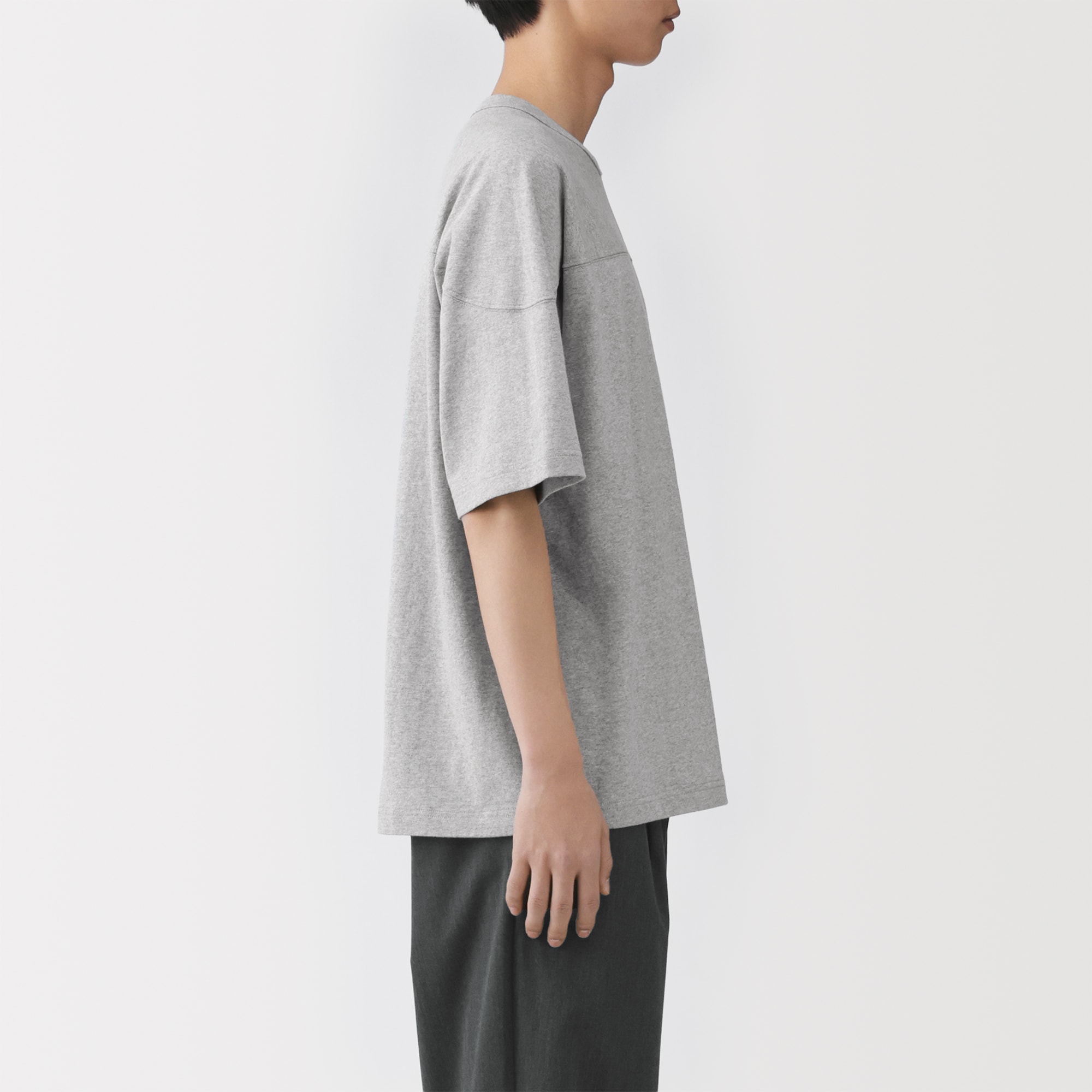 紳士 洗いざらし太番手フットボール五分袖Tシャツ | 無印良品