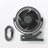 置いても使える　充電式クリップファン