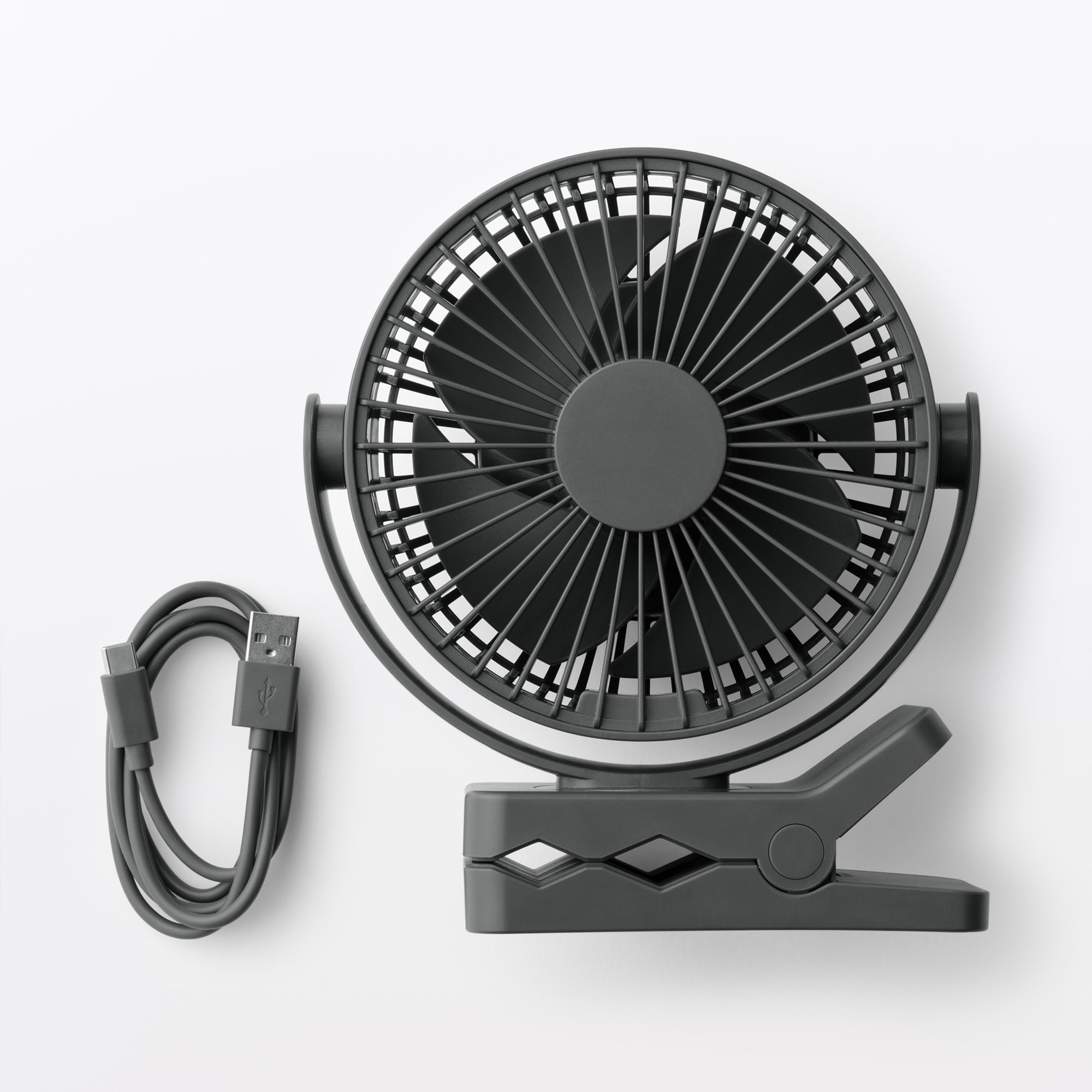 置いても使える　充電式クリップファン