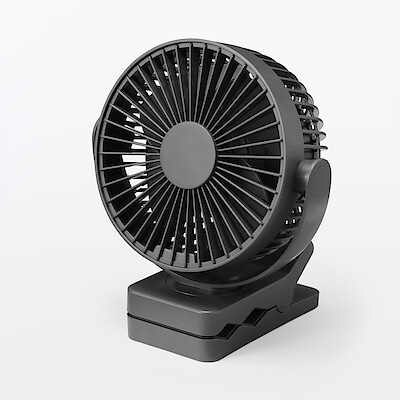 置いても使える　充電式クリップファン