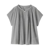 婦人　強撚　シアーフレンチスリーブブラウス