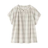 婦人　強撚　シアーフレンチスリーブブラウス