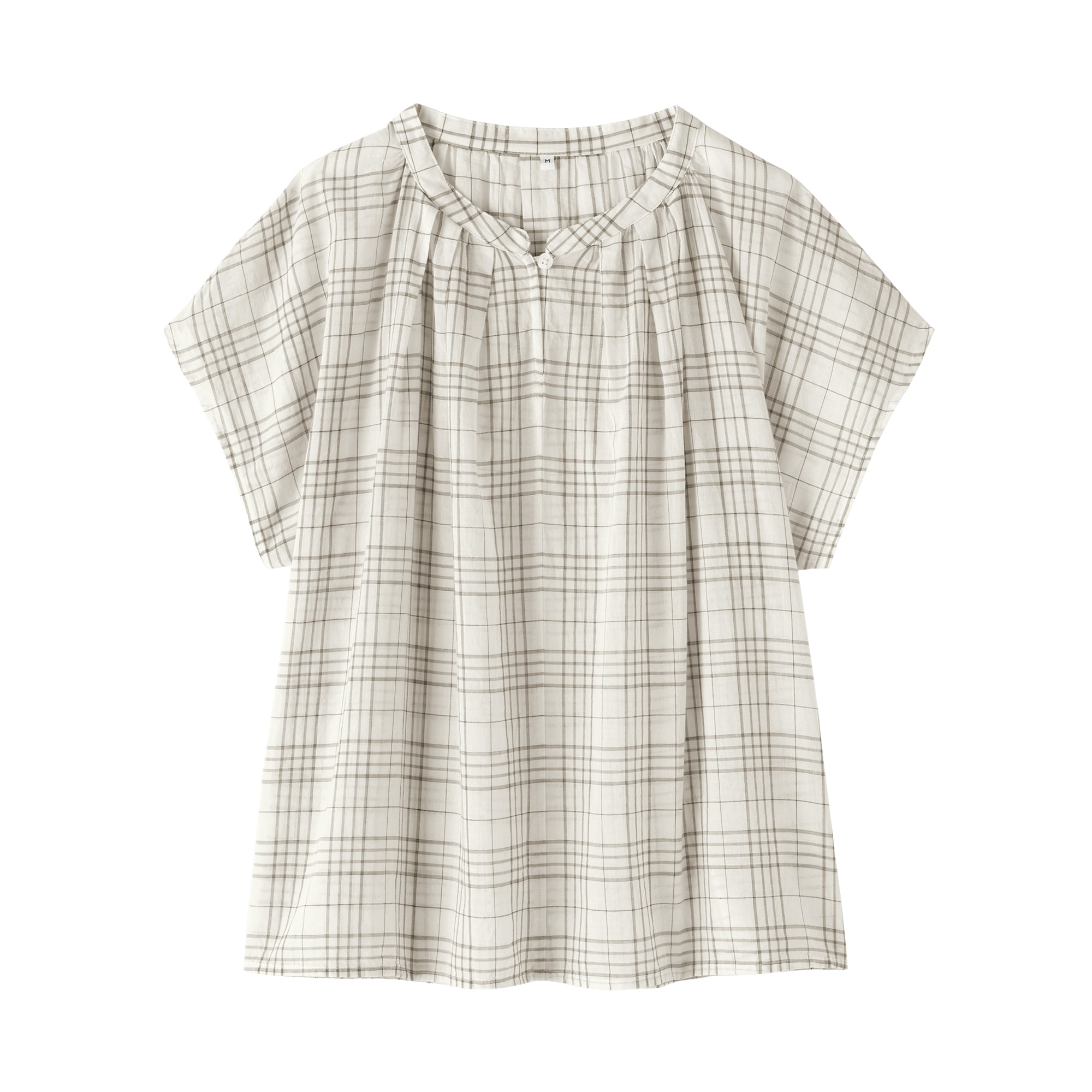 婦人　強撚　シアーフレンチスリーブブラウス