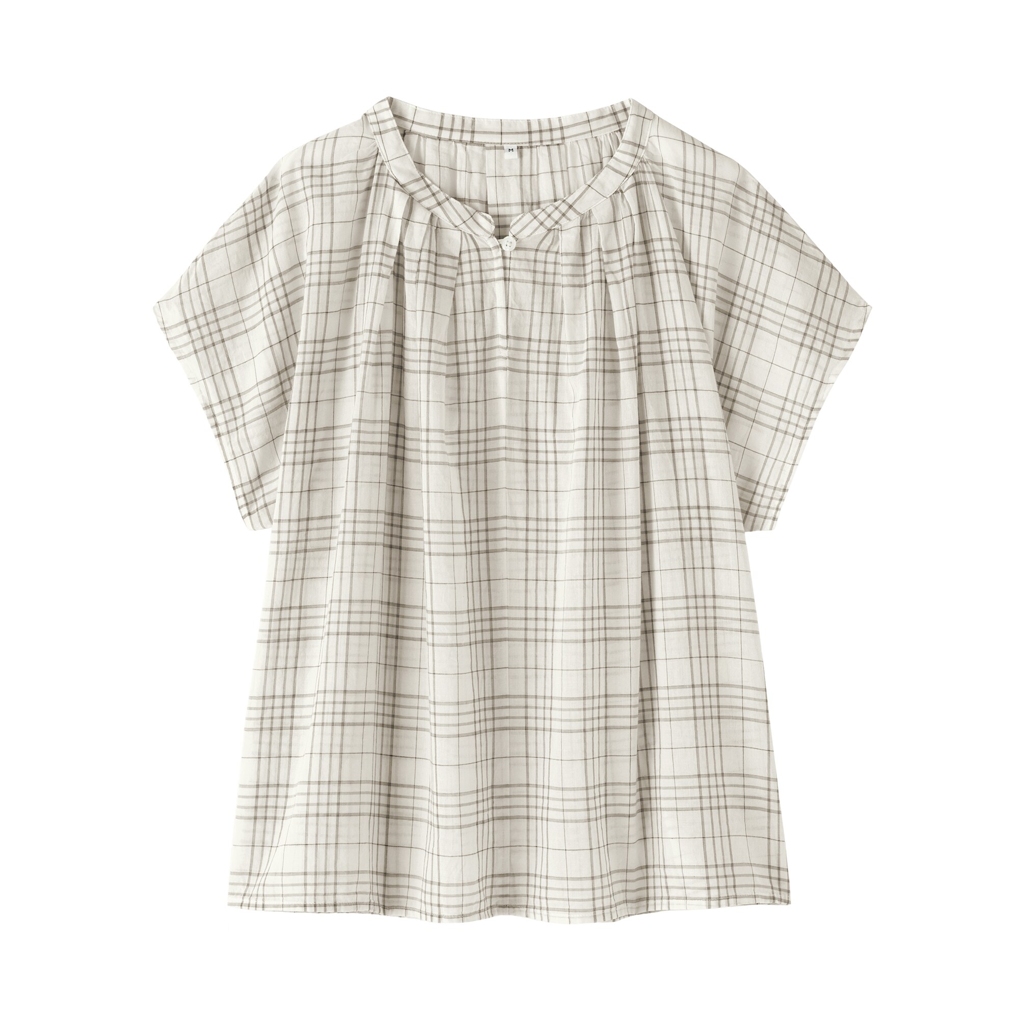 婦人　強撚　シアーフレンチスリーブブラウス