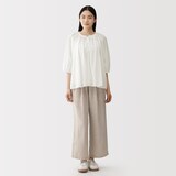 婦人　強撚　シアー半袖ブラウス