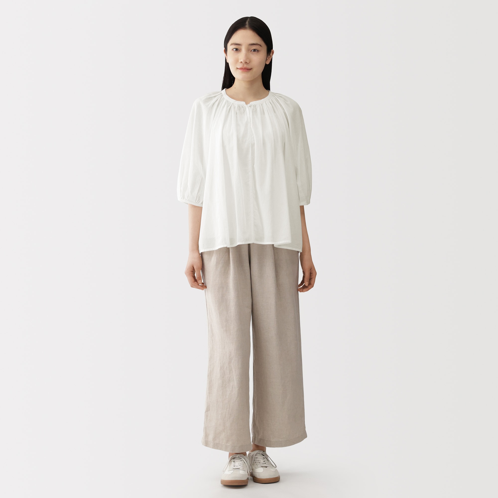 婦人 強撚 シアー半袖ブラウス | 無印良品