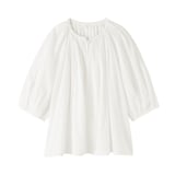 婦人　強撚　シアー半袖ブラウス