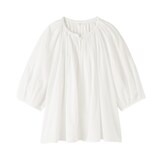 婦人　強撚　シアー半袖ブラウス