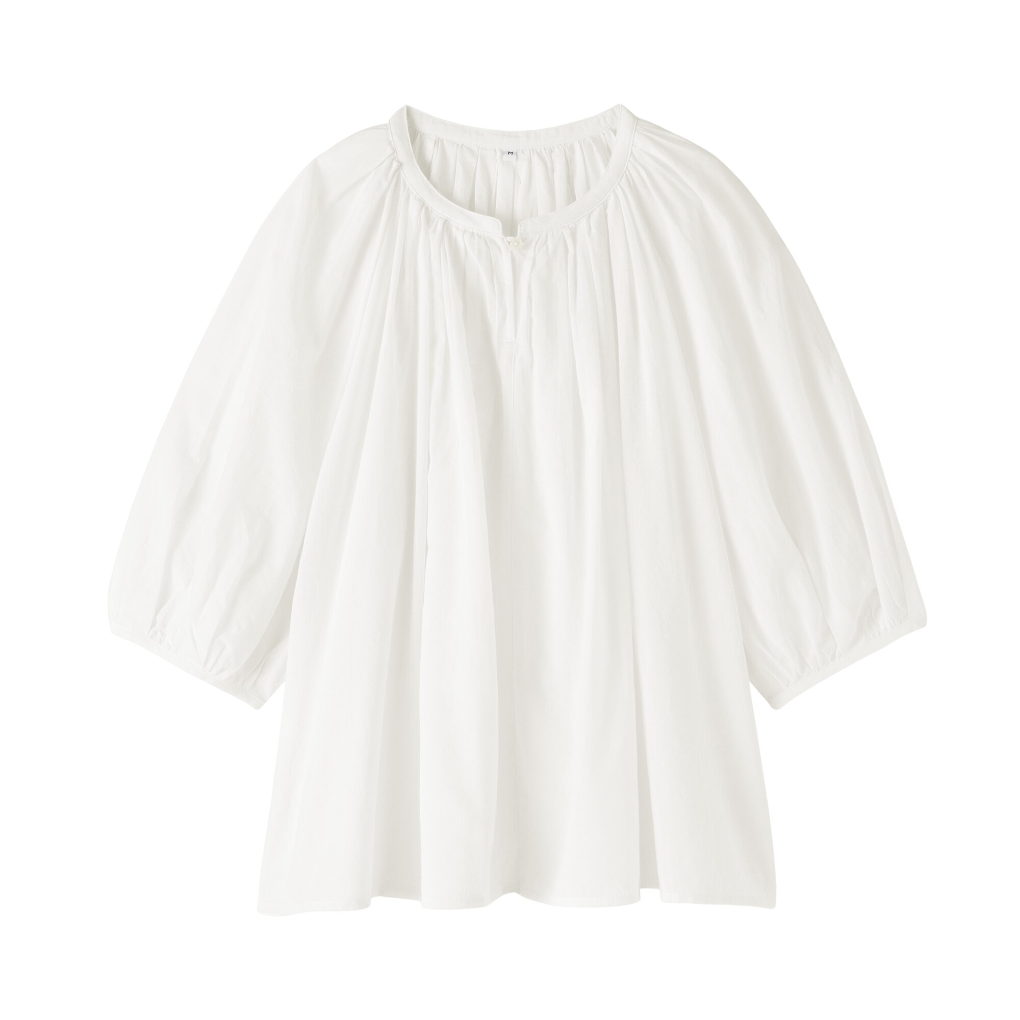 婦人　強撚　シアー半袖ブラウス