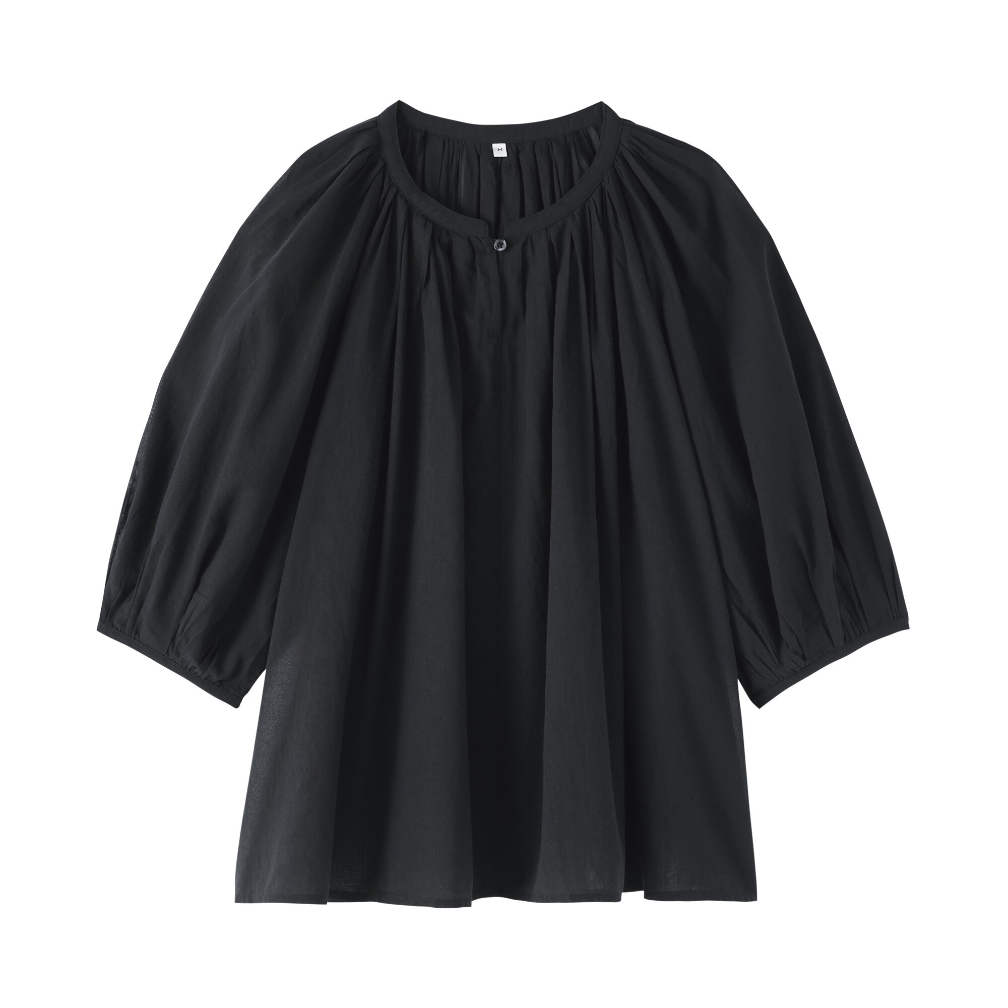 婦人　強撚　シアー半袖ブラウス