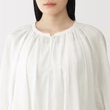 婦人　強撚　シアー半袖ブラウス