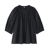 婦人　強撚　シアー半袖ブラウス