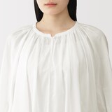 婦人　強撚　シアー半袖ブラウス